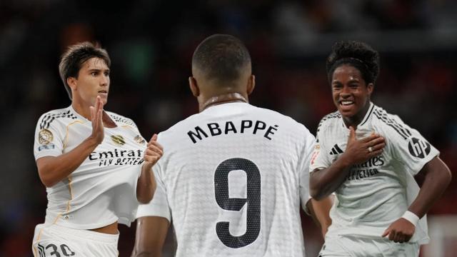 Gonzalo, Mbappé y Endrick, en un fotomontaje