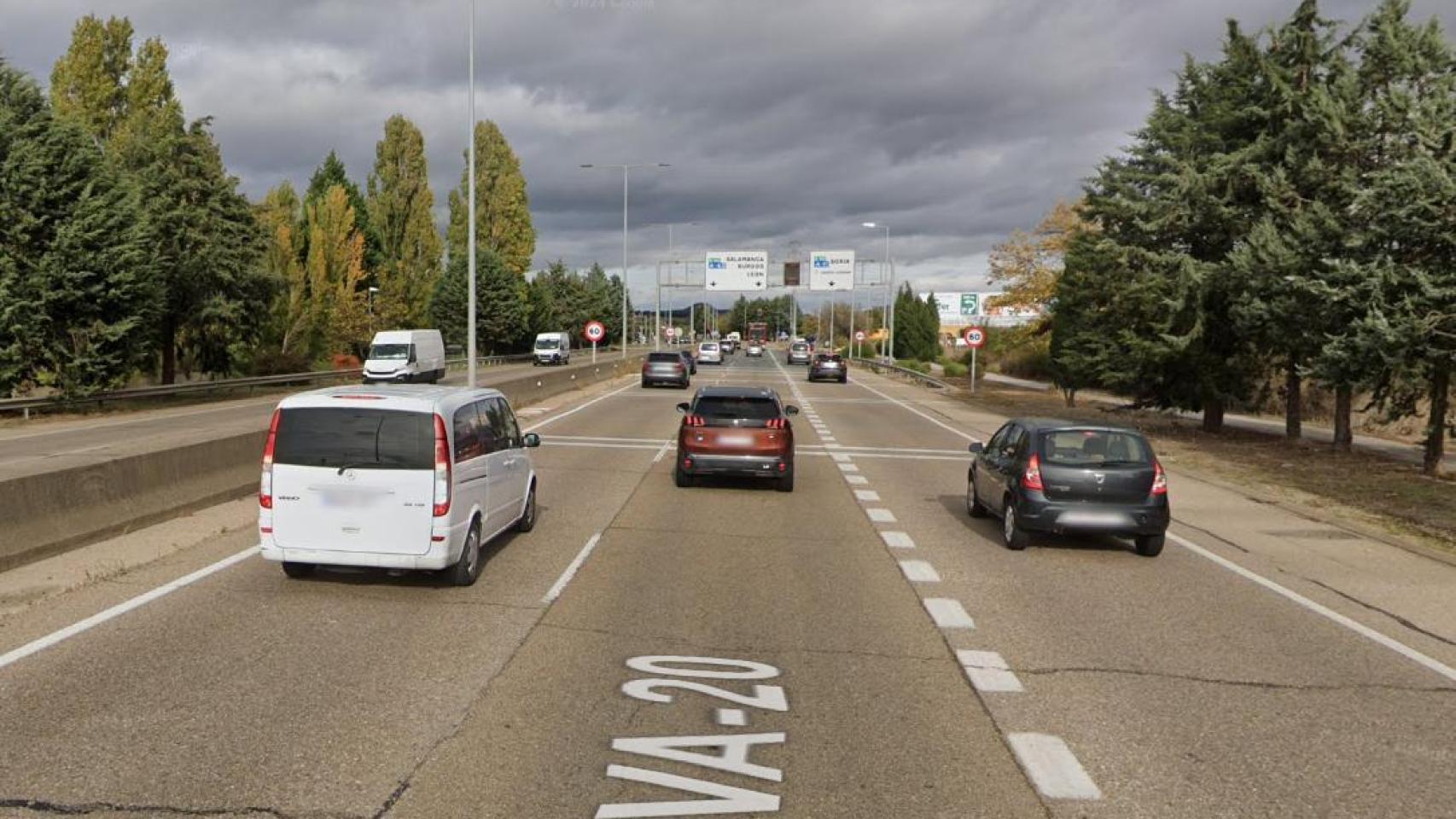 El tramo de la VA-20 que va a estar cortado al tráfico