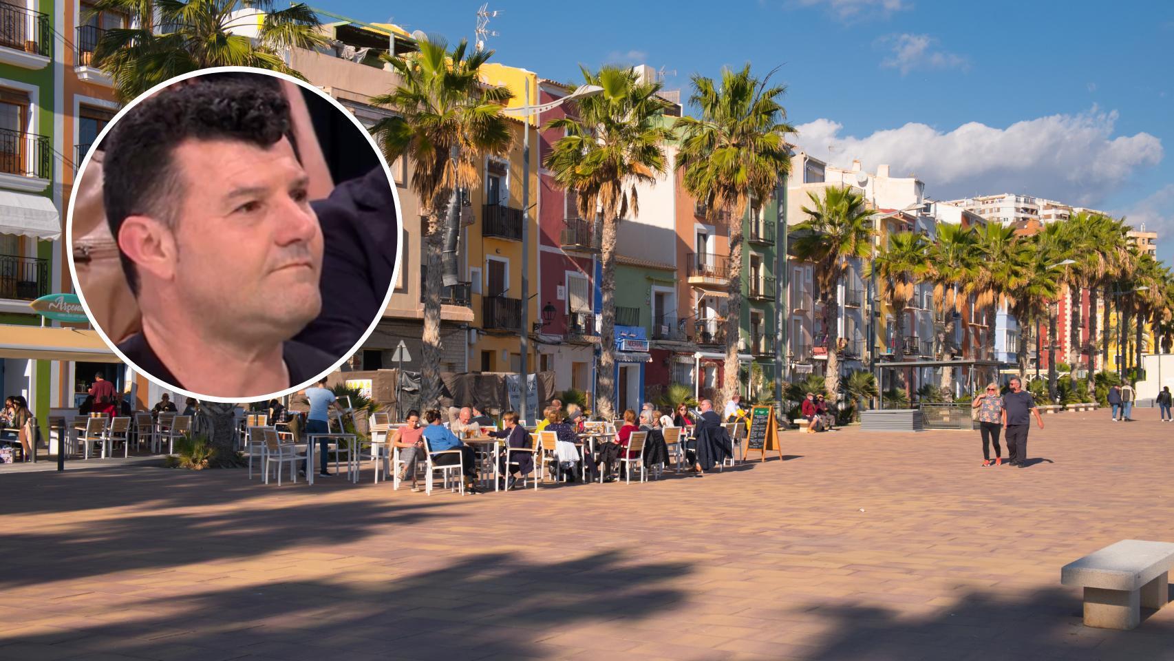 David Ariza, y una terraza de Villajoyosa