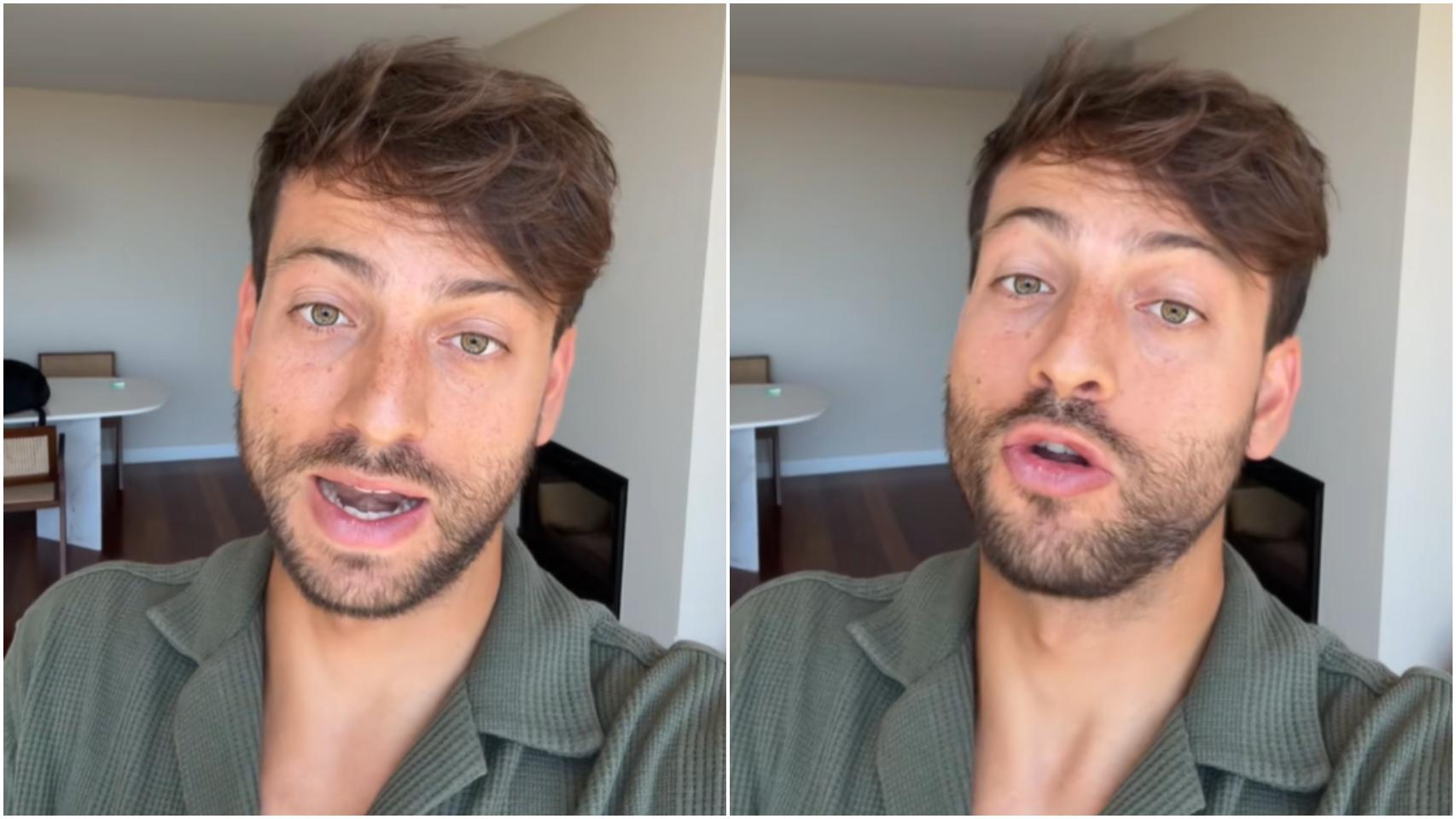 Montaje con dos capturas del abogado Andrés Millán en su vídeo de TikTok.