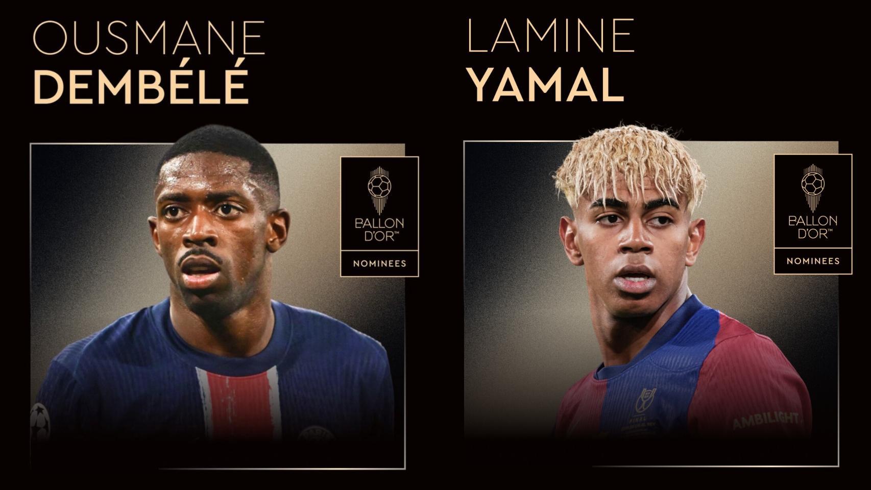 Dembélé y Lamine Yamal, entre los nominados al Balón de Oro 2025
