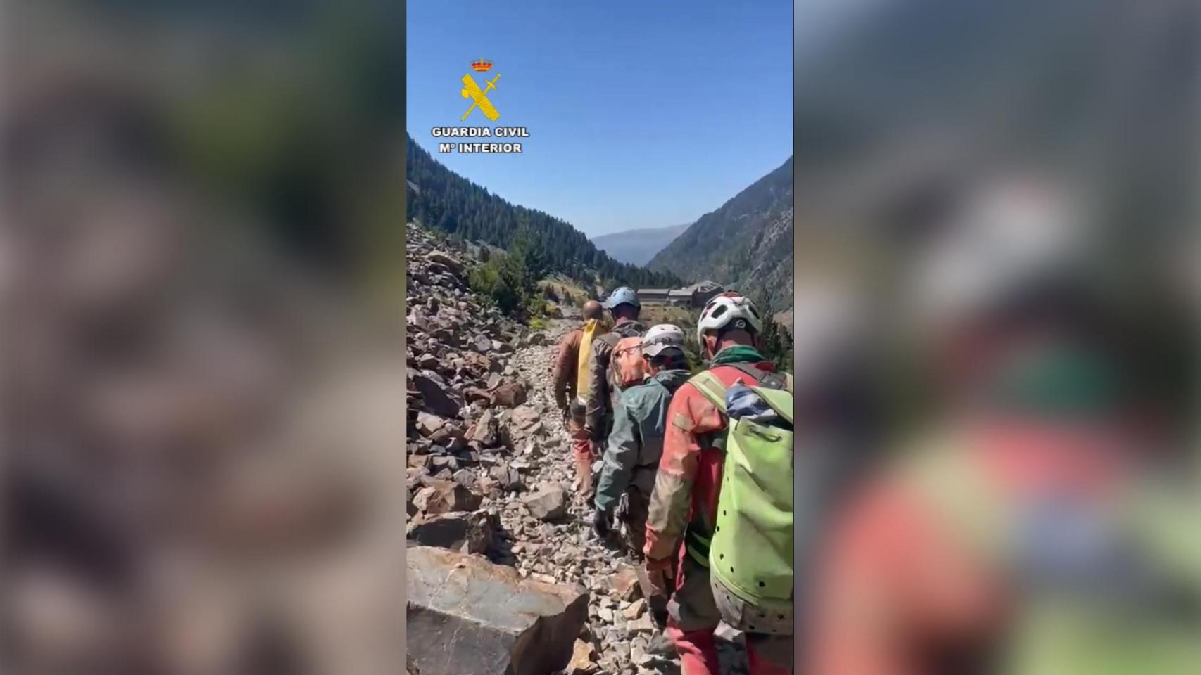 Rescate de cuatro espeleólogos catalanes en el Pirineo
