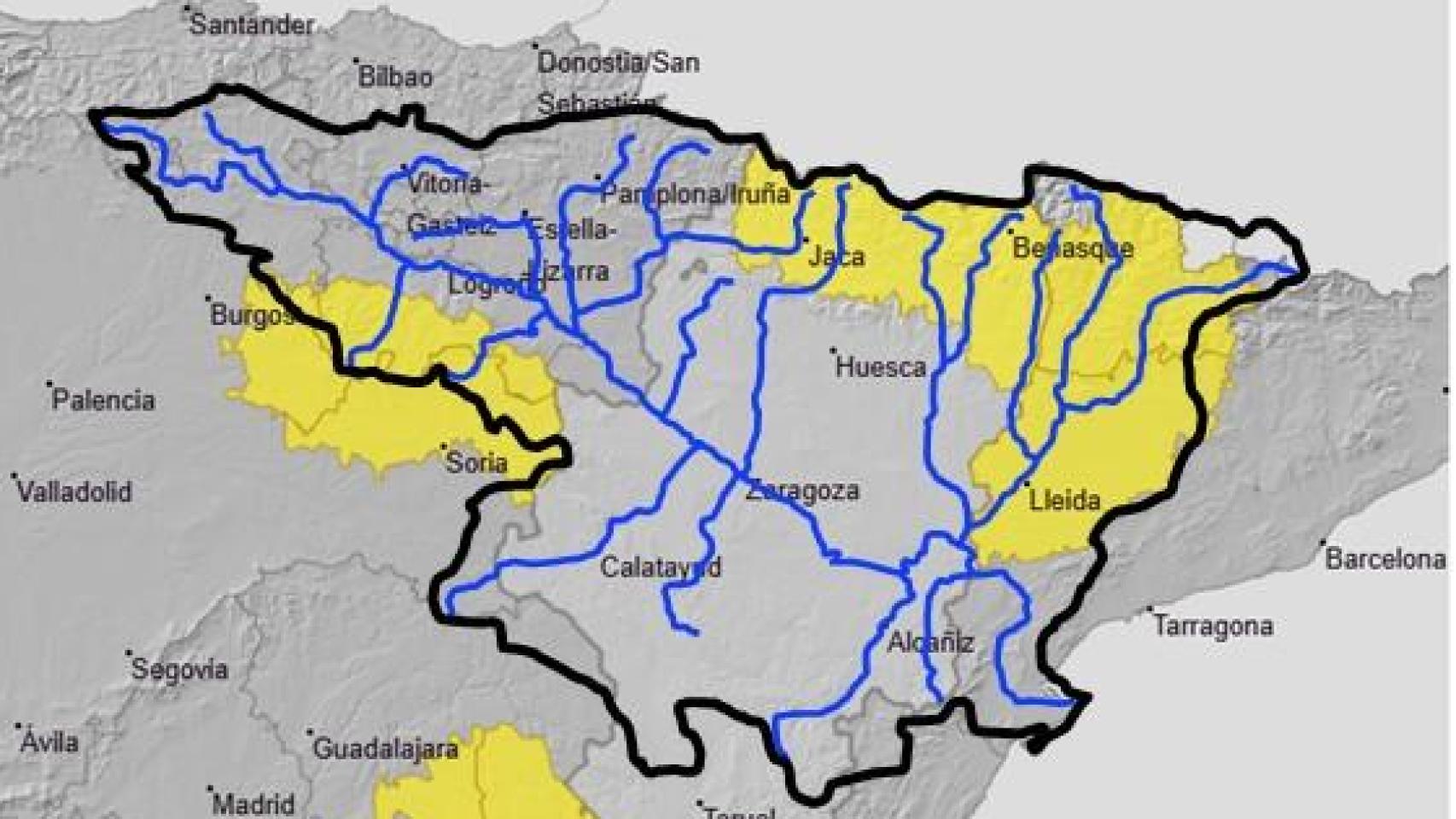 Mapa de avisos de la Aemet.