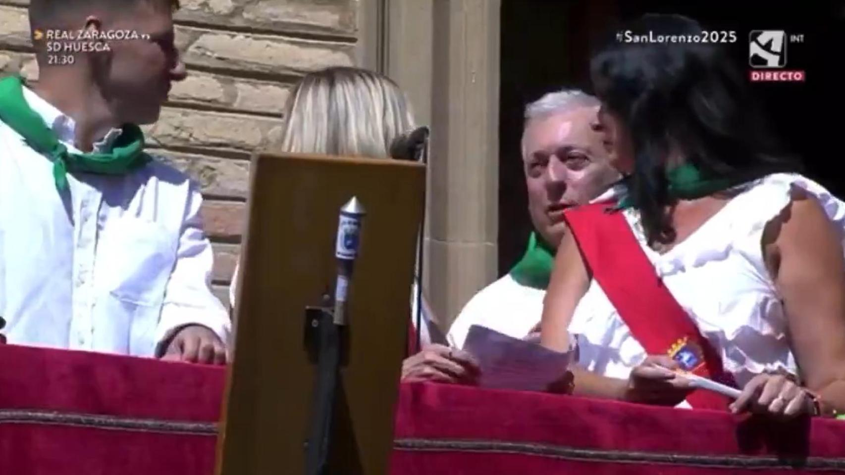 Octavio López, durante el pregón de Huesca.