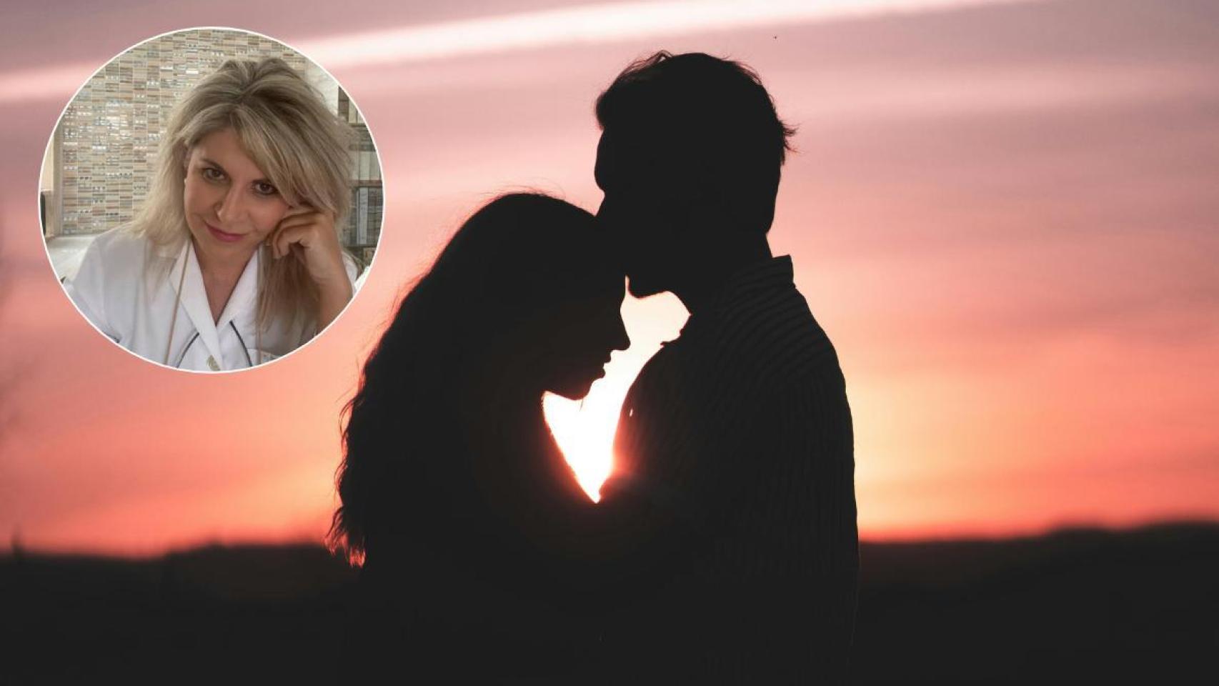 Montaje con la psicóloga Ana M. Ángel Esteban junto a una pareja.