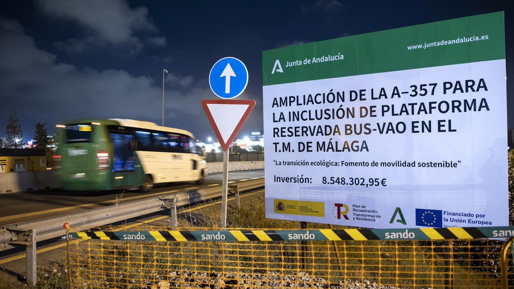 Cartel del carril VAO.