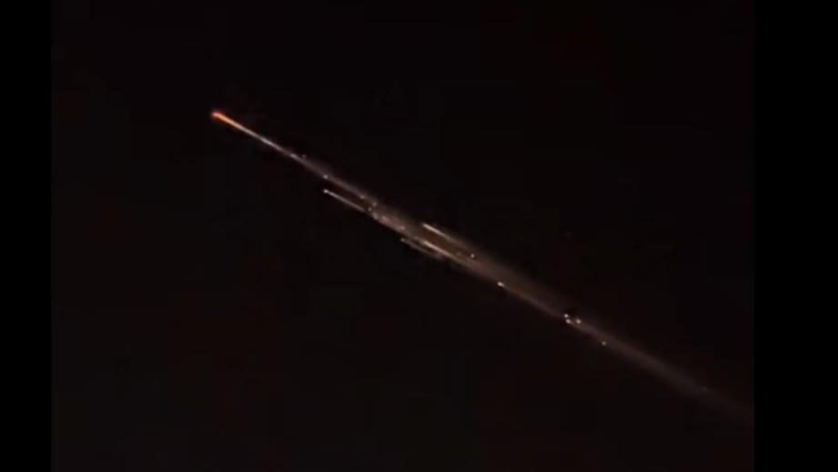 Restos del cohete chino a su paso por España.