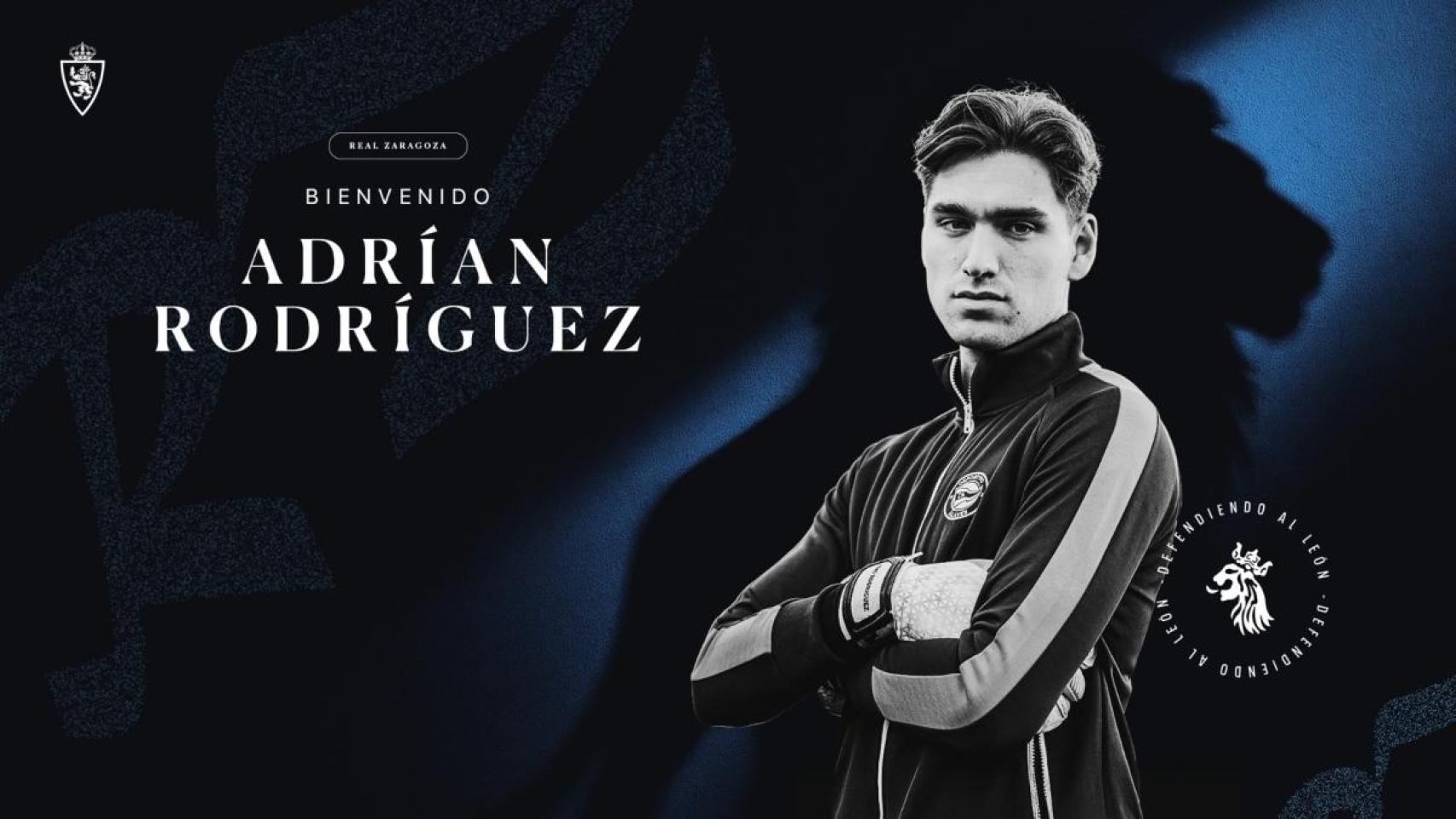 El Real Zaragoza anuncia a Adrián Rodríguez.