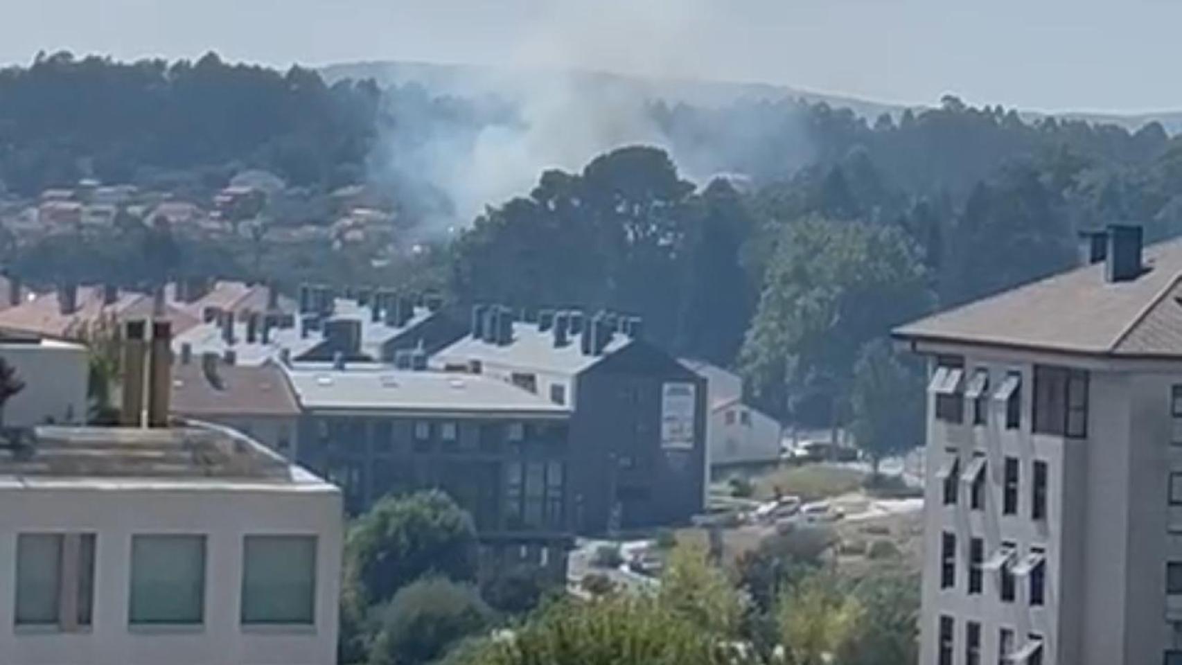 Declarado un incendio en Vidán, en Santiago de Compostela