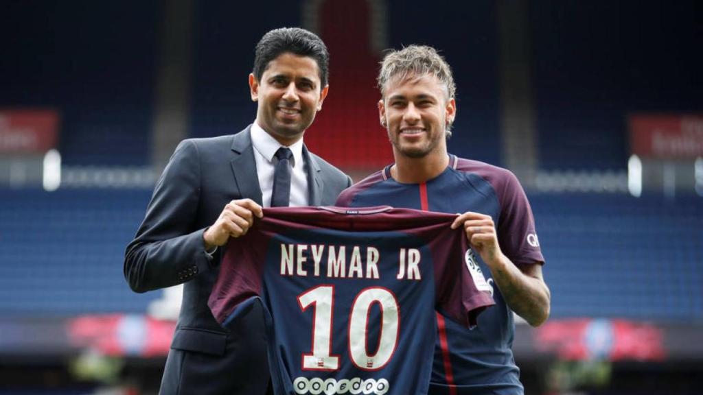 Neymar, during his presentation as a PSG player.