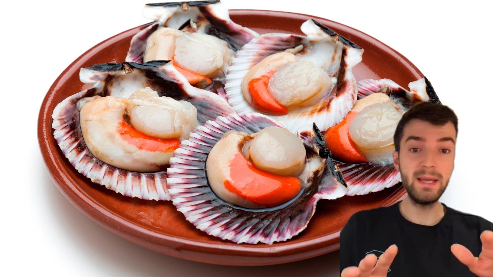 Arnau Subías, experto en pescados, en un montaje de El Español