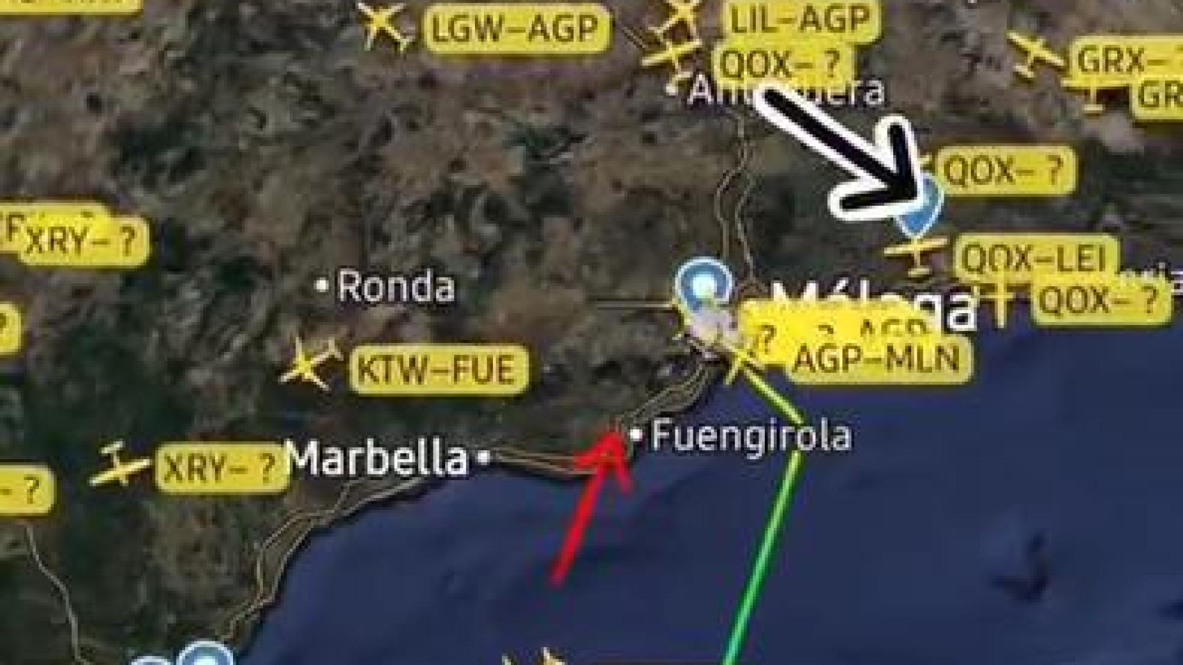 Una captura del vídeo subido por los controladores aéreos.