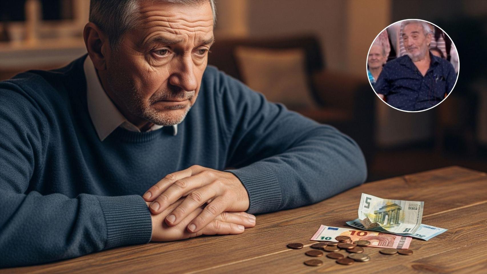 Imagen de un jubilado generado por IA y Martín Dávila.