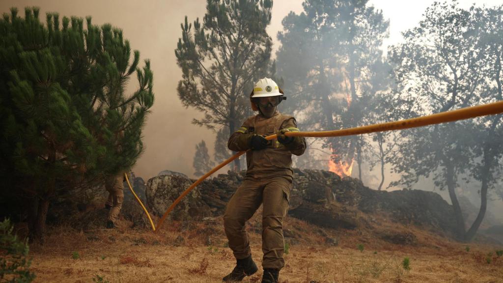 Labores de extinción de incendios en Portugal.