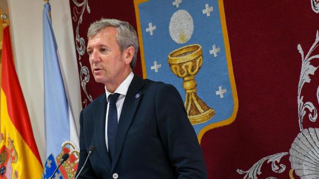 El presidente de la Xunta, Alfonso Rueda, en la comparecencia ante los medios tras la reunión semanal de su Ejecutivo