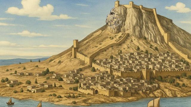 Ilustración de la Medina de Alicante durante la etapa musulmana.