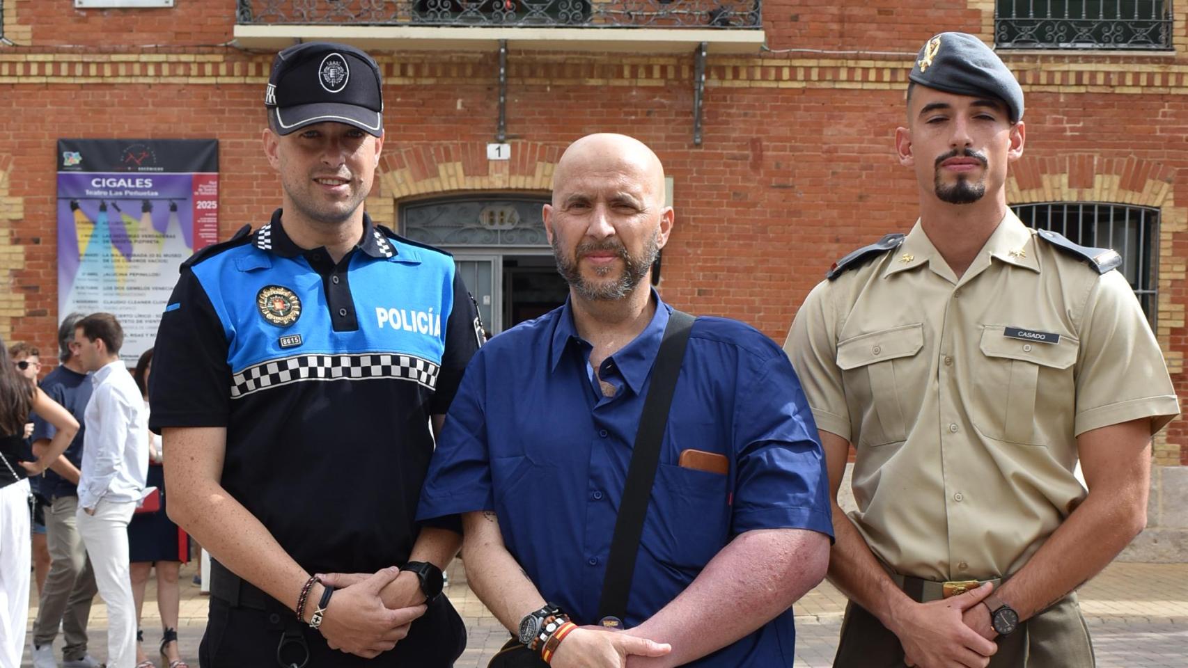 Jorge y Pedro, los vallisoletanos que salvaron la vida a Mario, en el homenaje