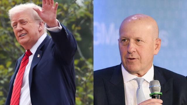 Donald Trump, presidente de EEUU, y David Solomon, CEO de Goldman Sachs.