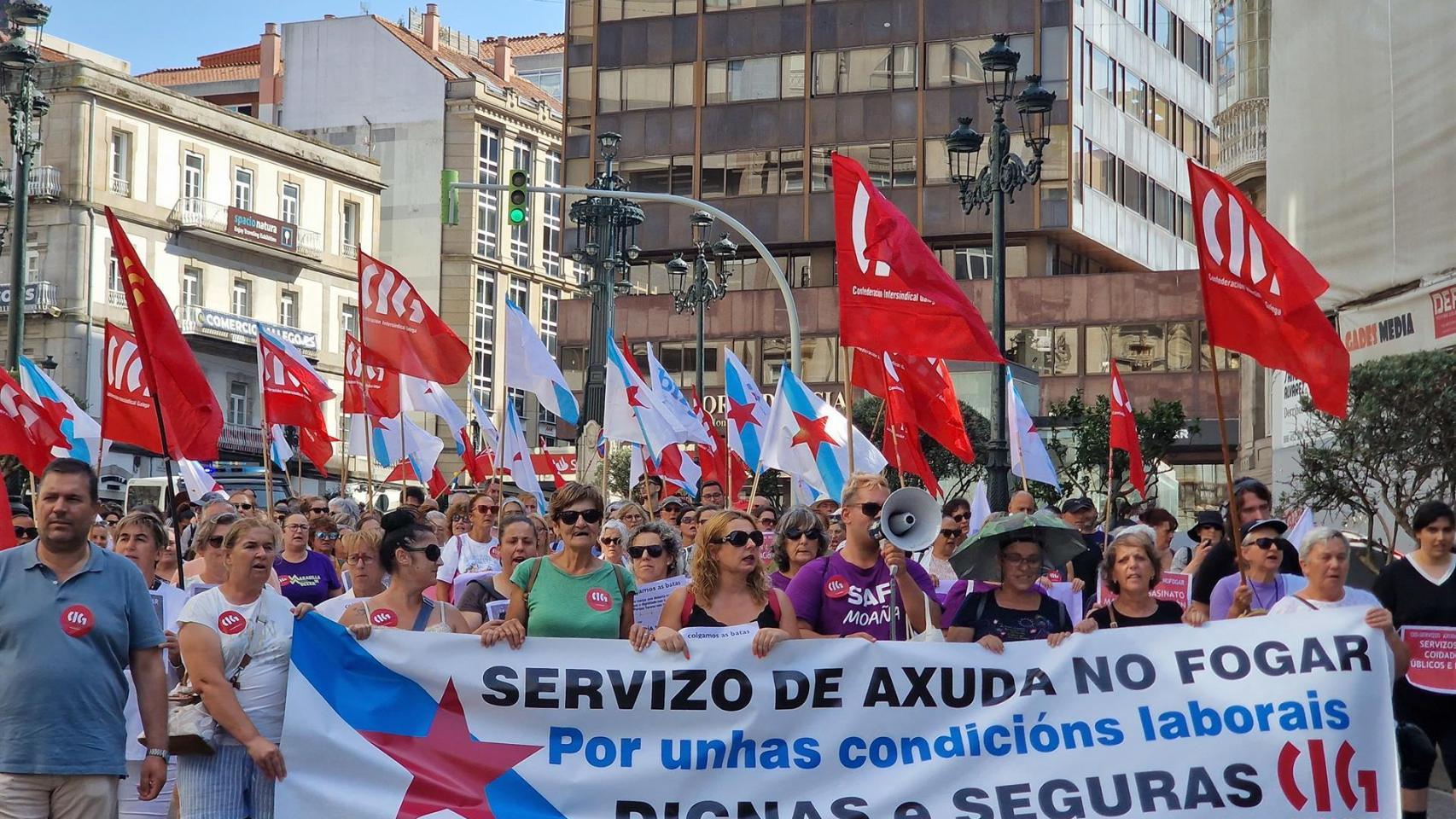 Imagen de la manifestación de este miércoles en Vigo