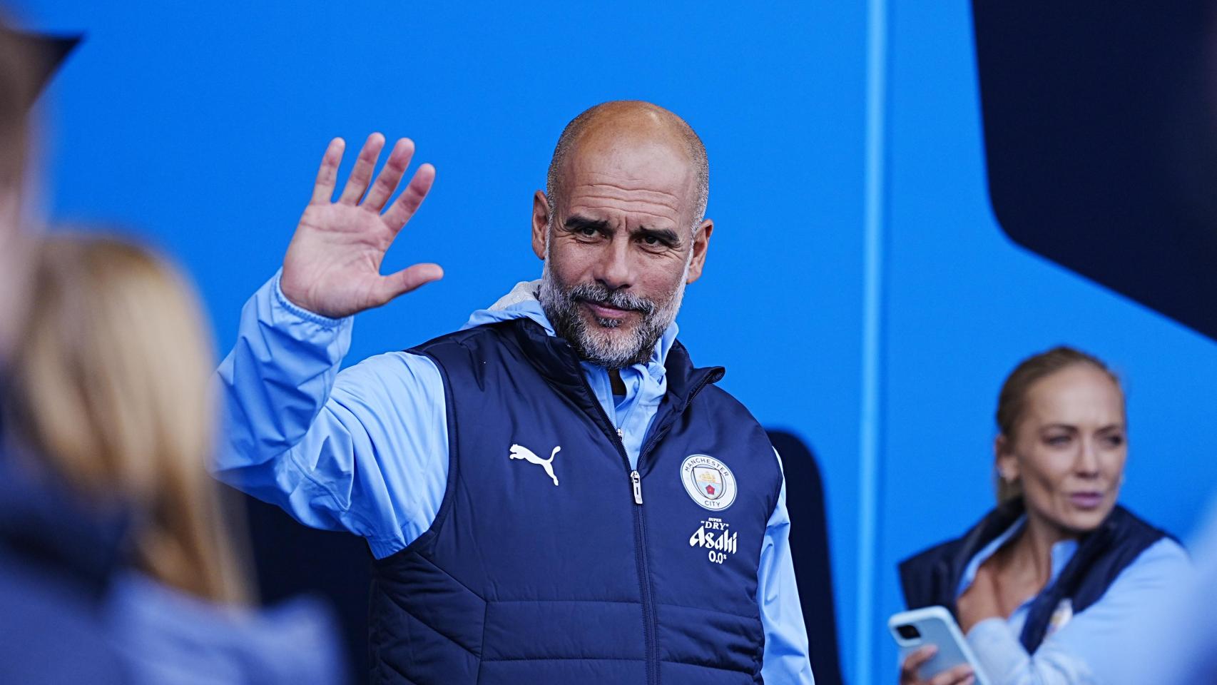 Guardiola, durante una sesión de entrenamiento del City a puertas abiertas.