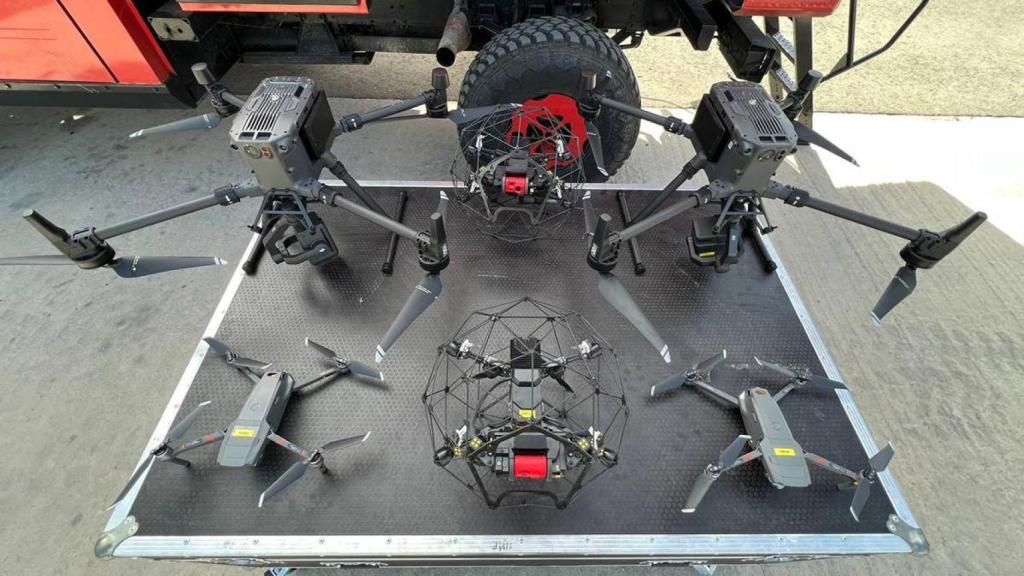 Parte de los drones de la UME