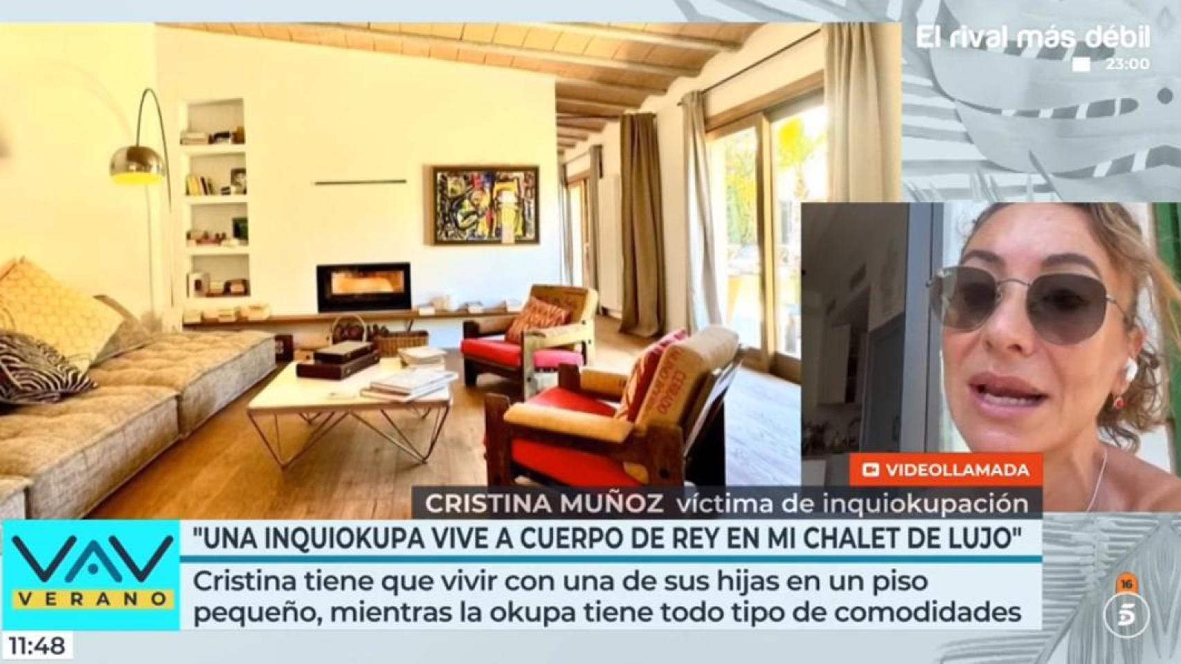 Cristina Muñoz, víctima de inquiokupación, en 'Vamos a ver'.