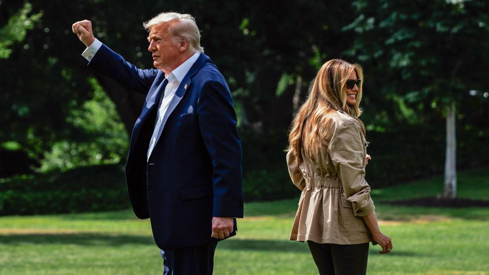 Donald y Melania Trump en julio de 2025, en Washington.
