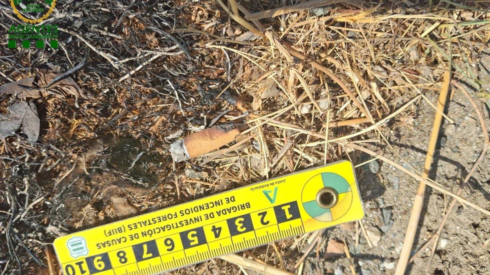 La colilla que ha causado el incendio de Mijas.