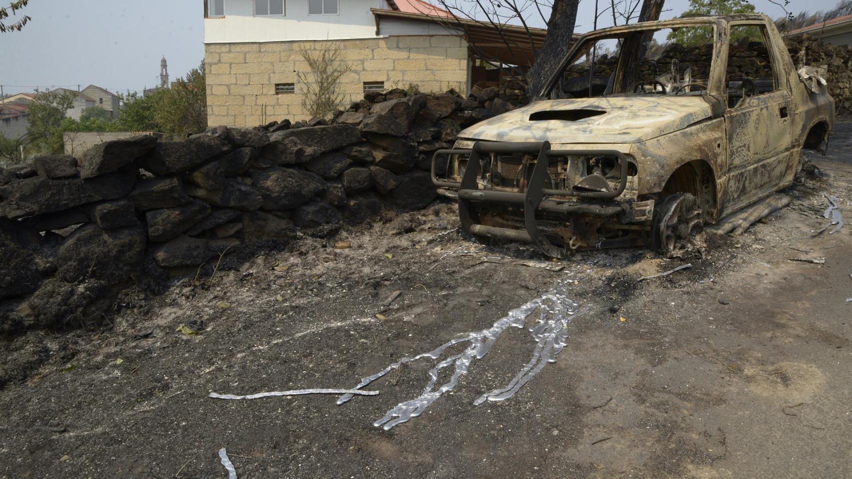 Imagen de las consecuencias de uno de los incendios de Ourense.