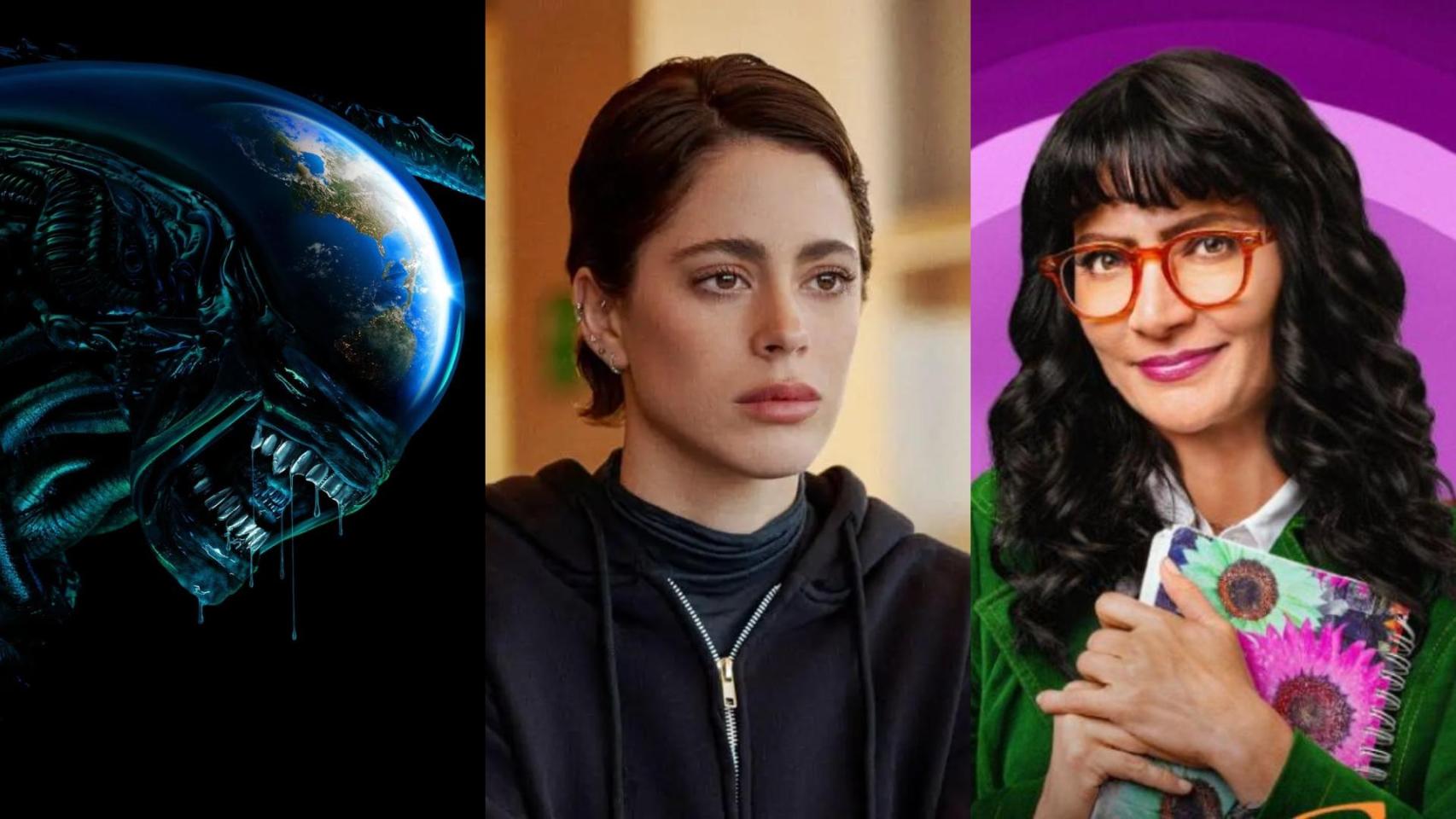 Imágenes promocionales de 'Alien: Planeta Tierra', 'Quebranto' y 'Betty, la fea: La historia continúa'.