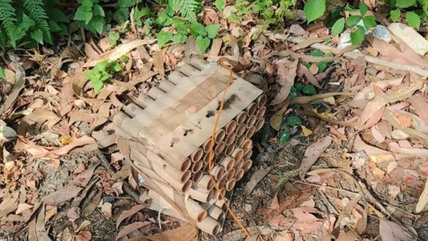 Imagen de los explosivos localizados.