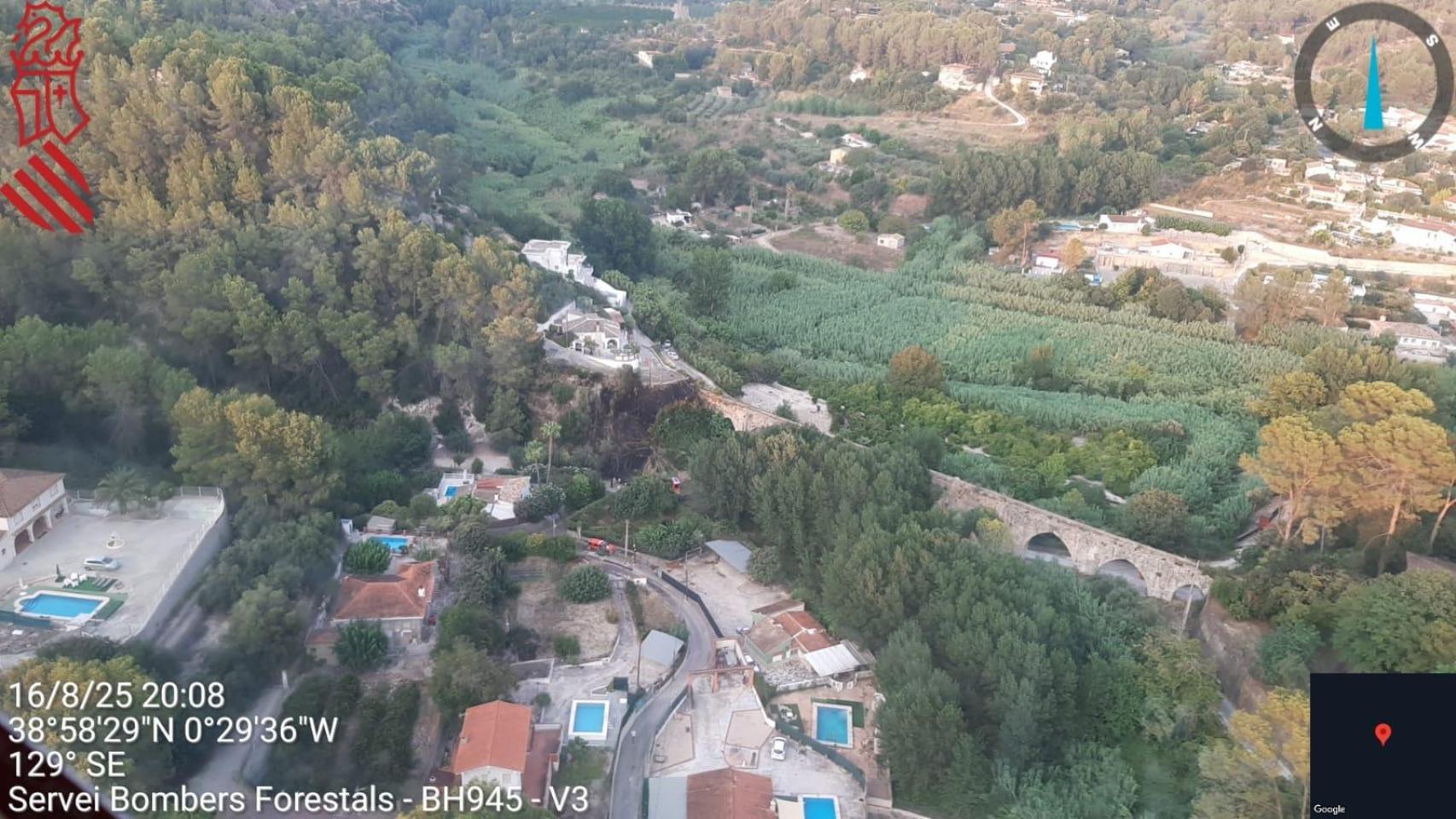 Extinguido el incendio forestal de Xàtiva. GVA