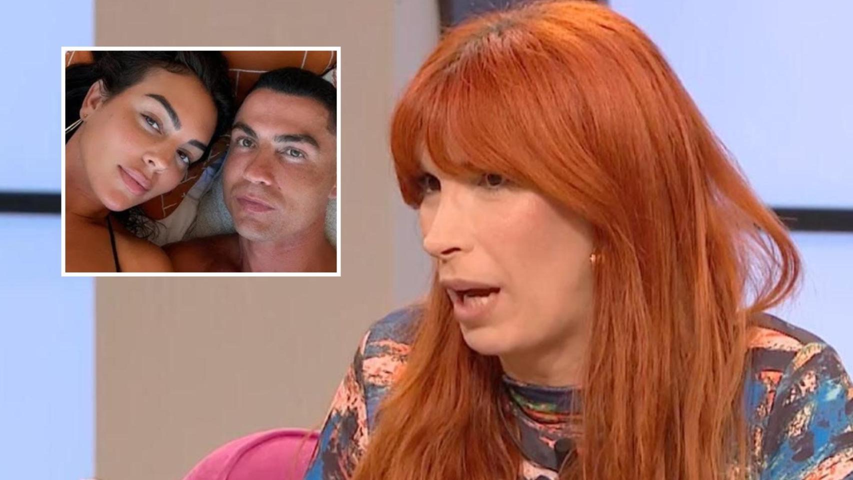 Valeria Vegas en 'D Corazón' y Georgia y Cristiano Ronald en una imagen de Instagram.