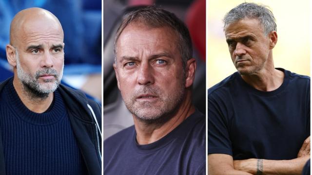 Pep Guardiola, Hansi Flick y Luis Enrique.