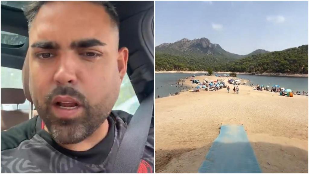 El influencer Mowlihawk alucina con la playa del embalse de San Juan.
