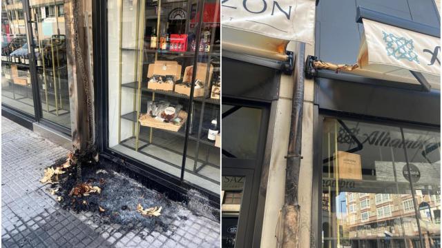 Estado en el que quedó el exterior del local