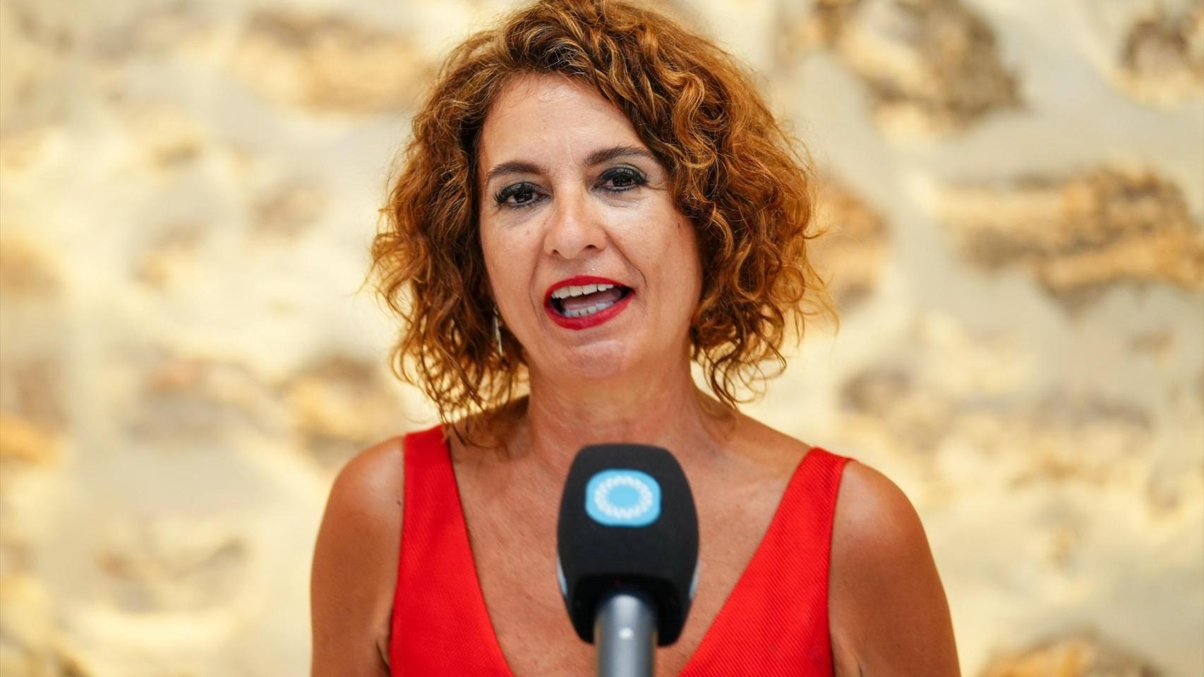 La vicepresidenta primera y ministra de Hacienda, María Jesús Montero, comparece ante los medios este lunes.