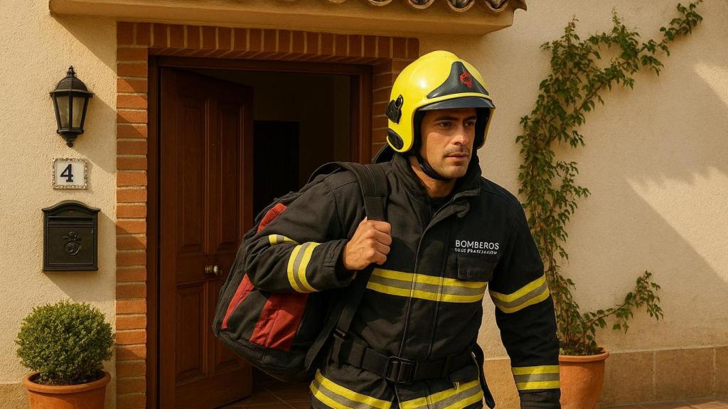 Imagen generada por IA de un agente medioambiental que se marcha a trabajar.