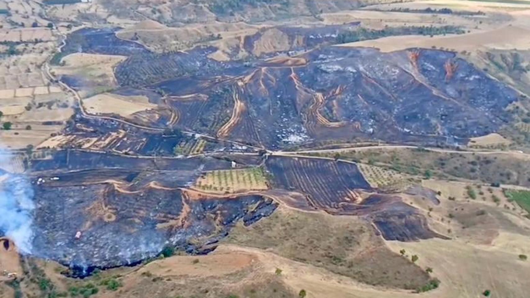 El incendio de Daroca fue el peor de la última semana. Calcinó 21 hectáreas.