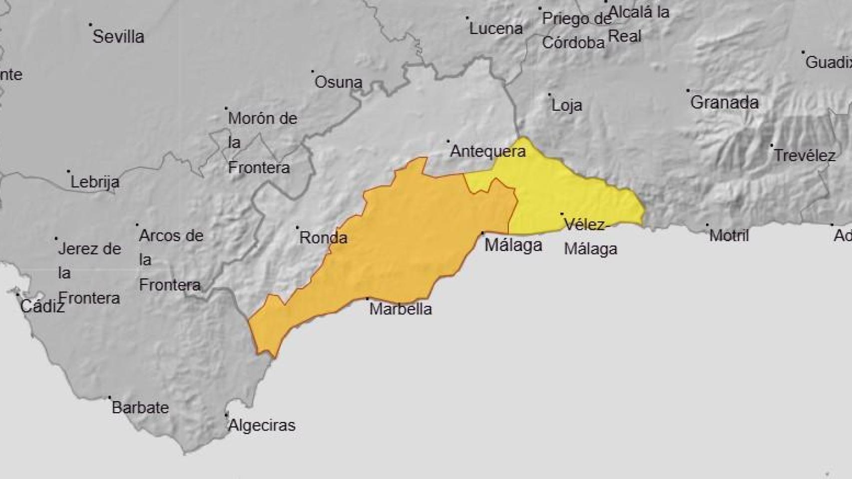 El mapa de avisos de la Aemet para este martes.