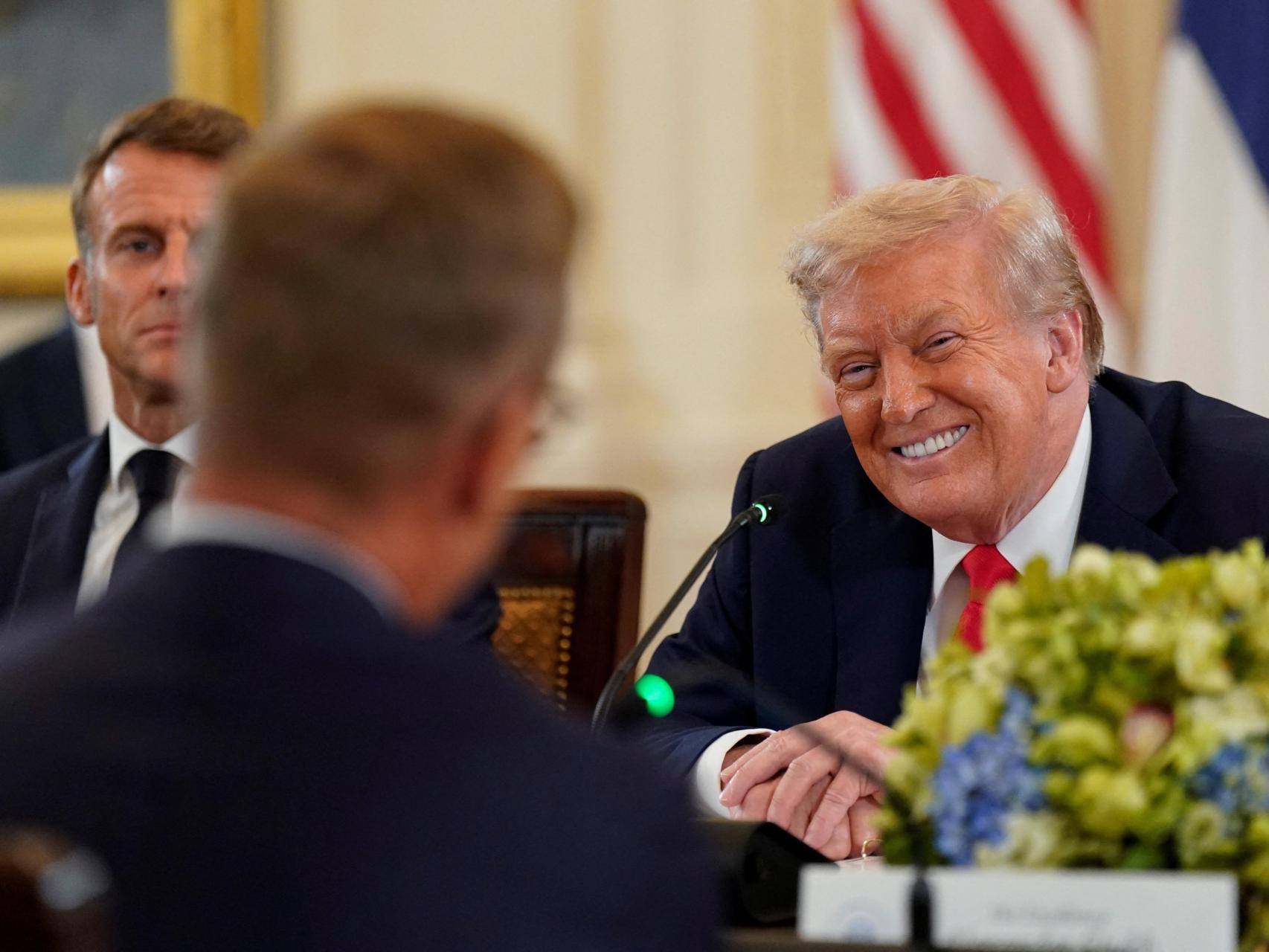 El presidente Trump, reunido con los líderes europeos en Washington.