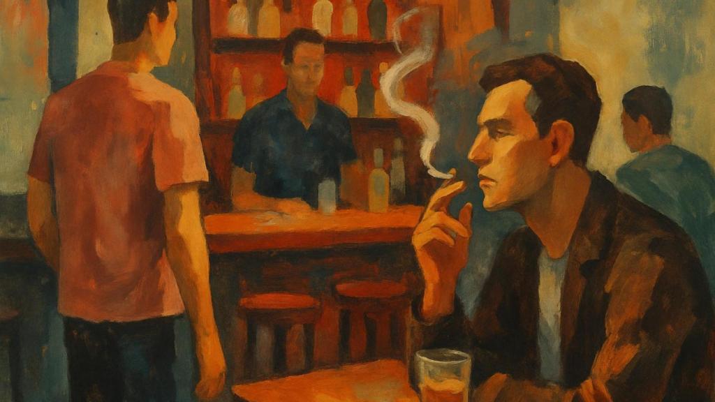 Escena en una taberna tradicional recreada con inteligencia artificial