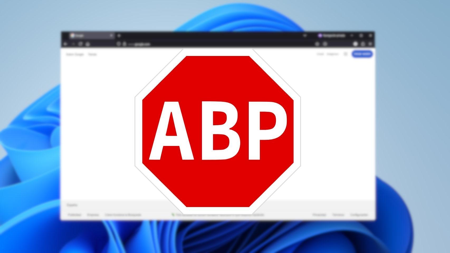 Fotomontaje de un bloqueador en Firefox