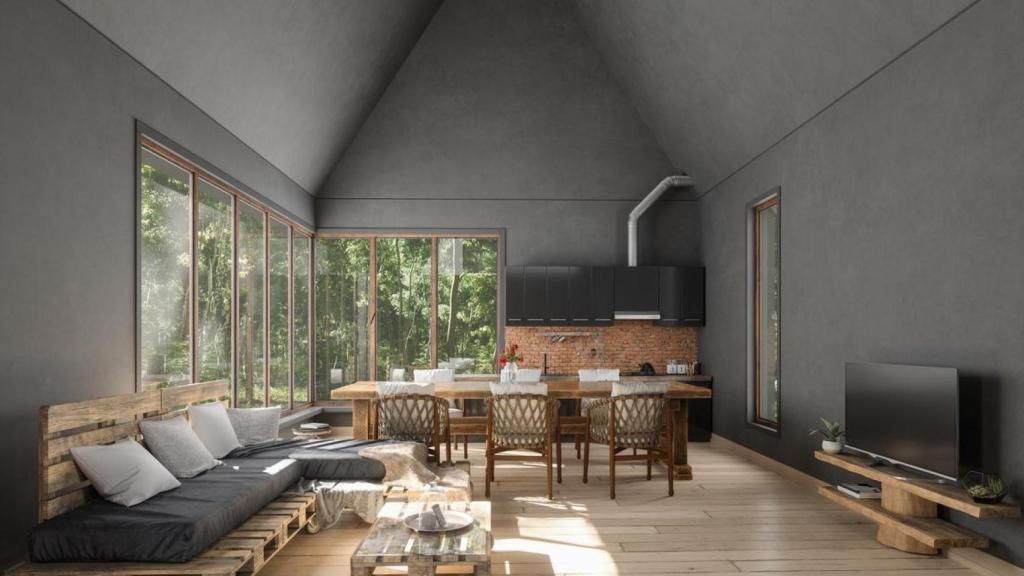 Casa prefabricada por dentro.