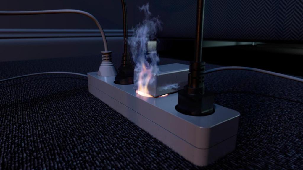 Fuego en unos cables.