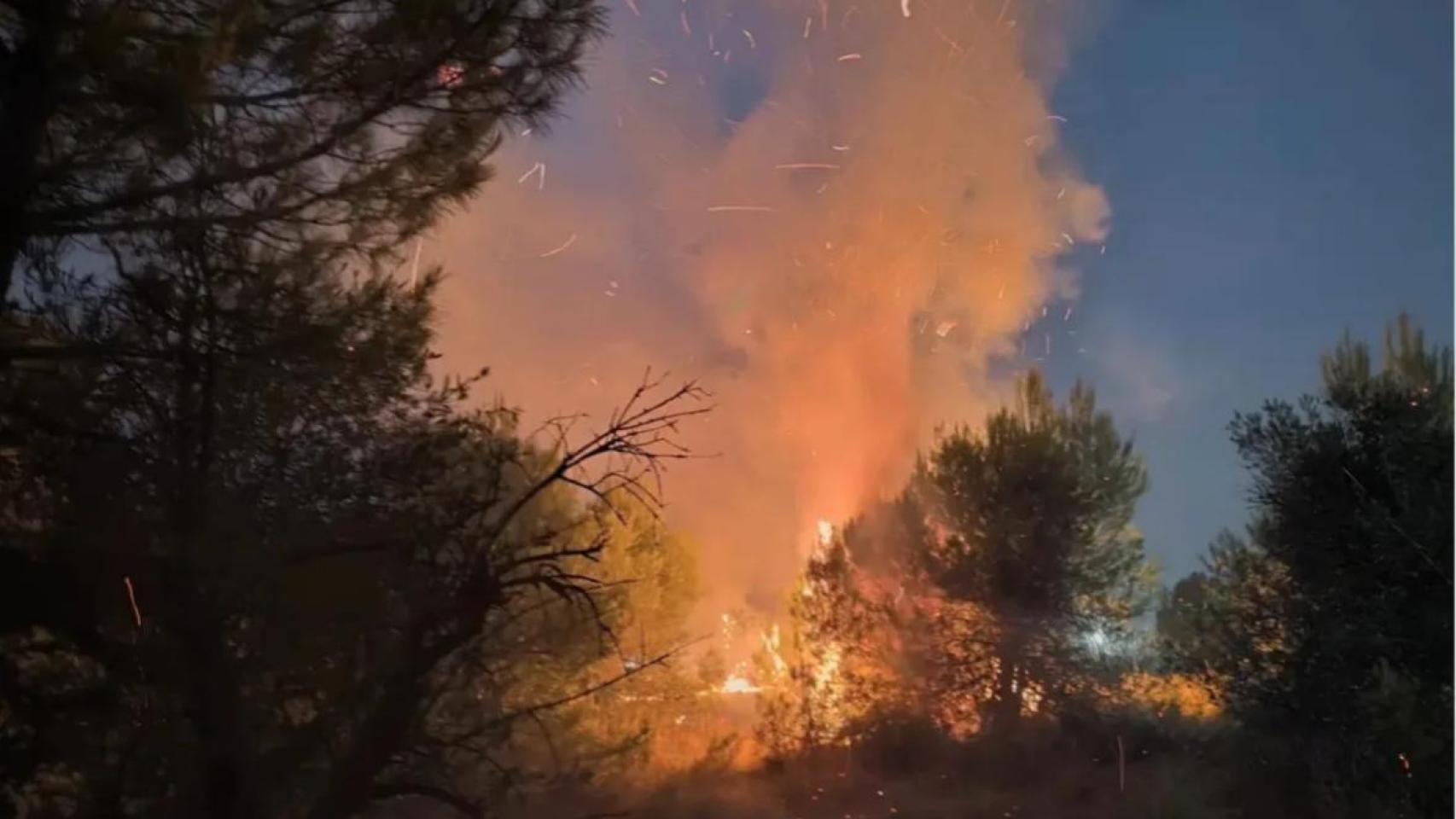 Incendio de Arganda del Rey este martes.