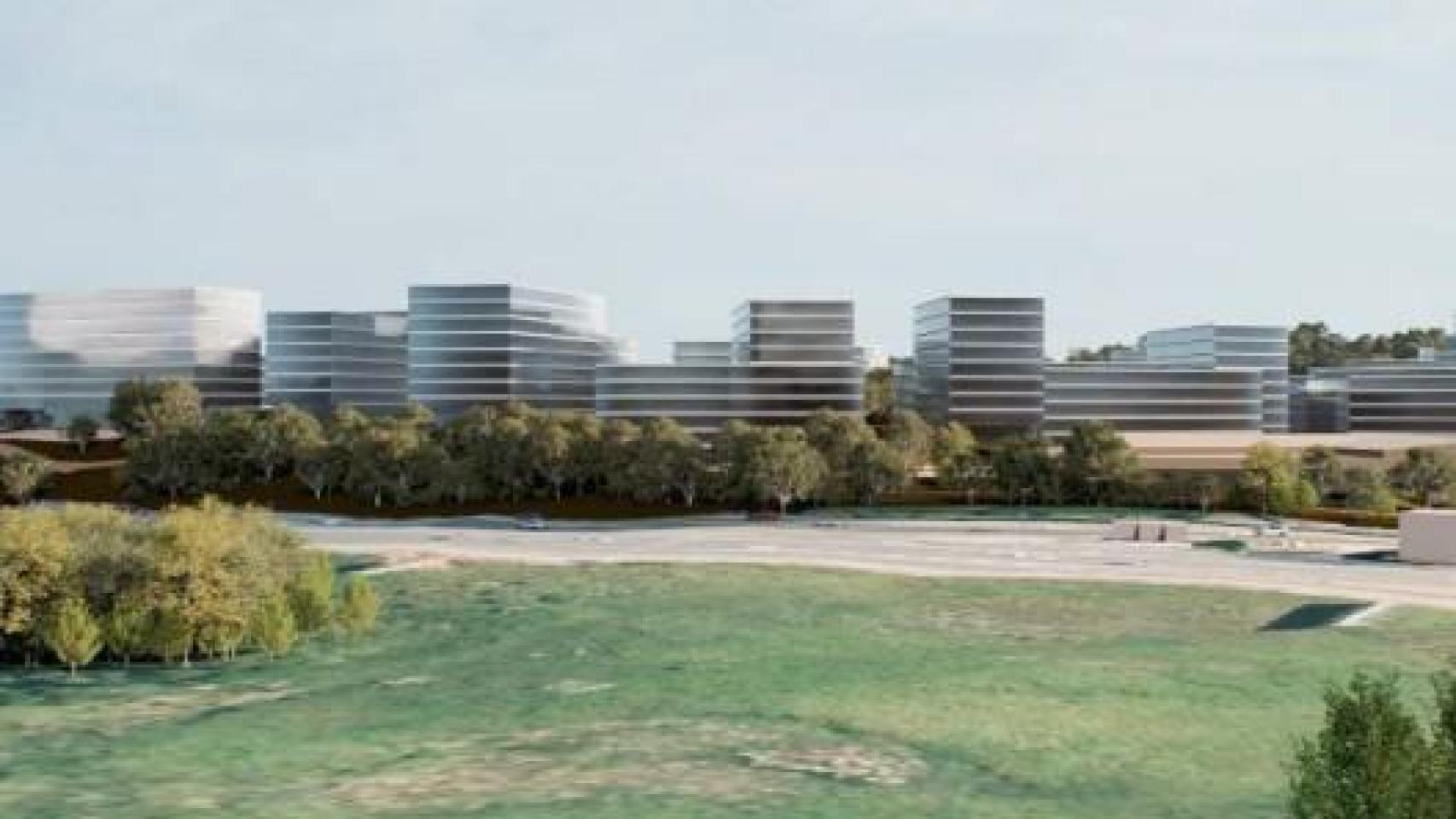 Imagen virtual de futuras torres residenciales en el barrio de Monte Mero.