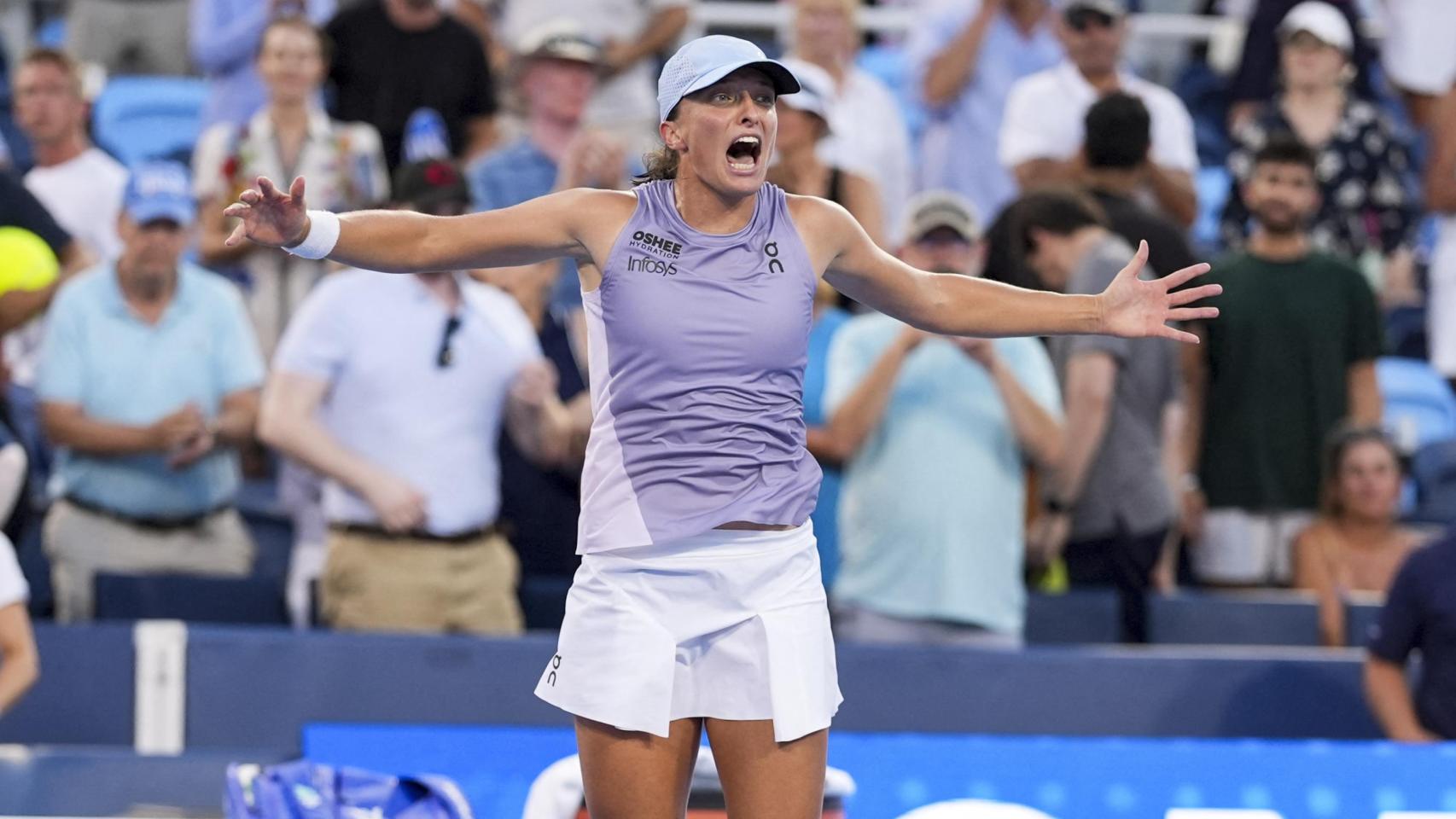 Iga Swiatek, durante el Masters 1.000 de Cincinnati.