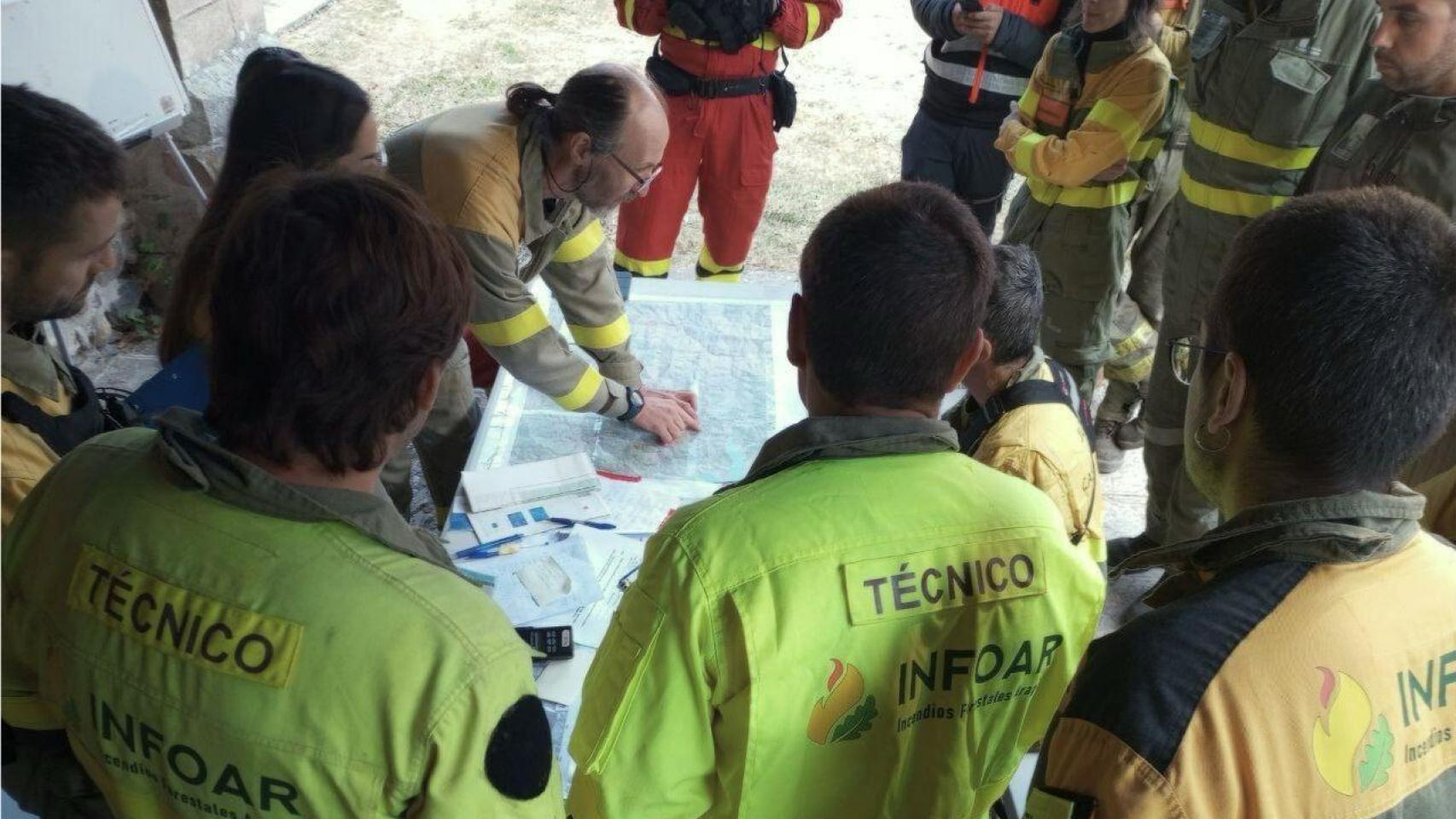 Los efectivos de Aragón, en León.
