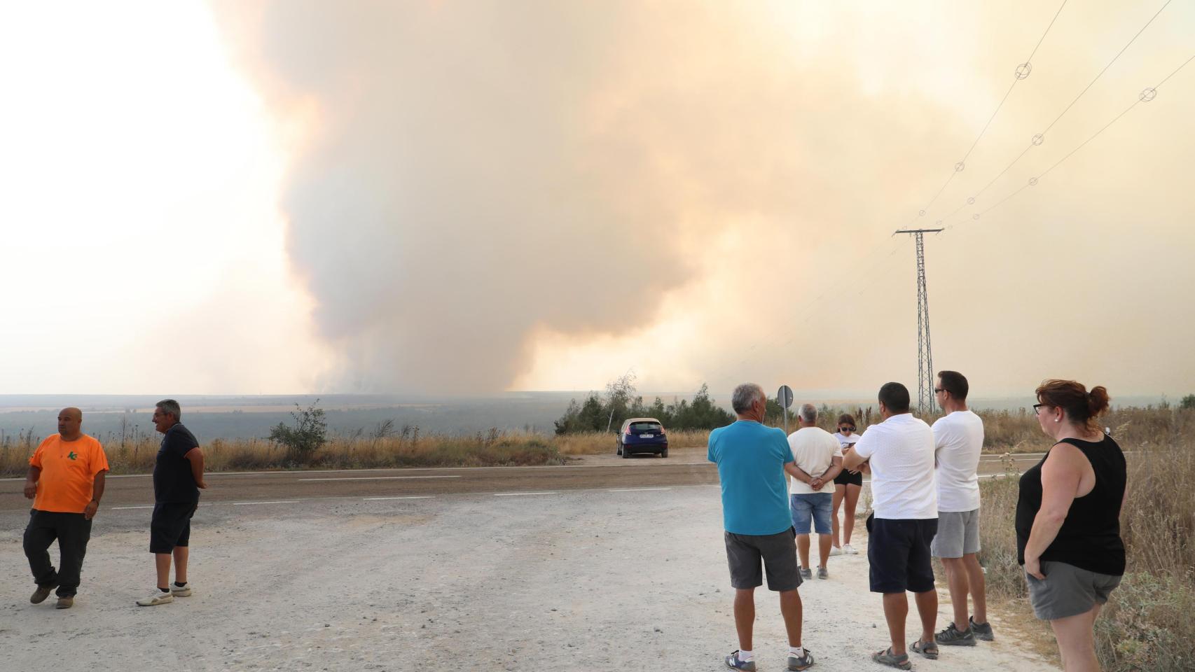 Imagen del incendio en Palencia